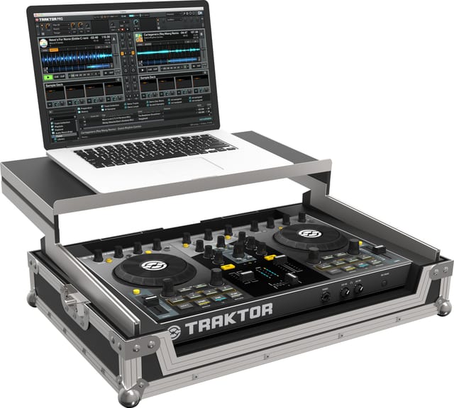PEP FC-S2 Flightcase в черно със сребристи ъглови протектори за Traktor Kontrol S2