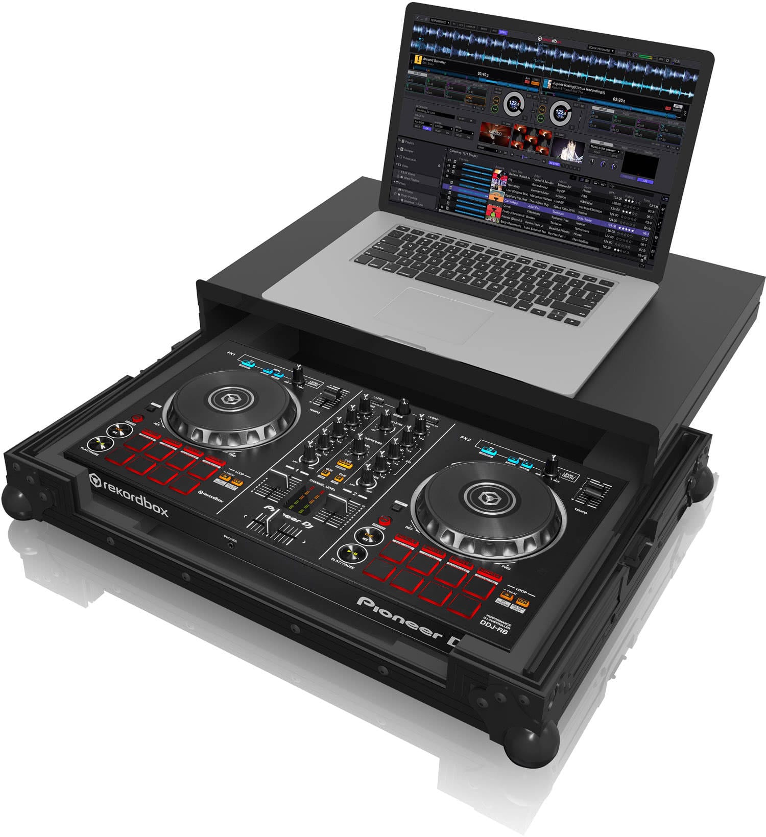 Zomo Flightcase P-DDJ-RB Plus NSE в черен цвят, затворен, с алуминиеви профили и ъглови протектори
