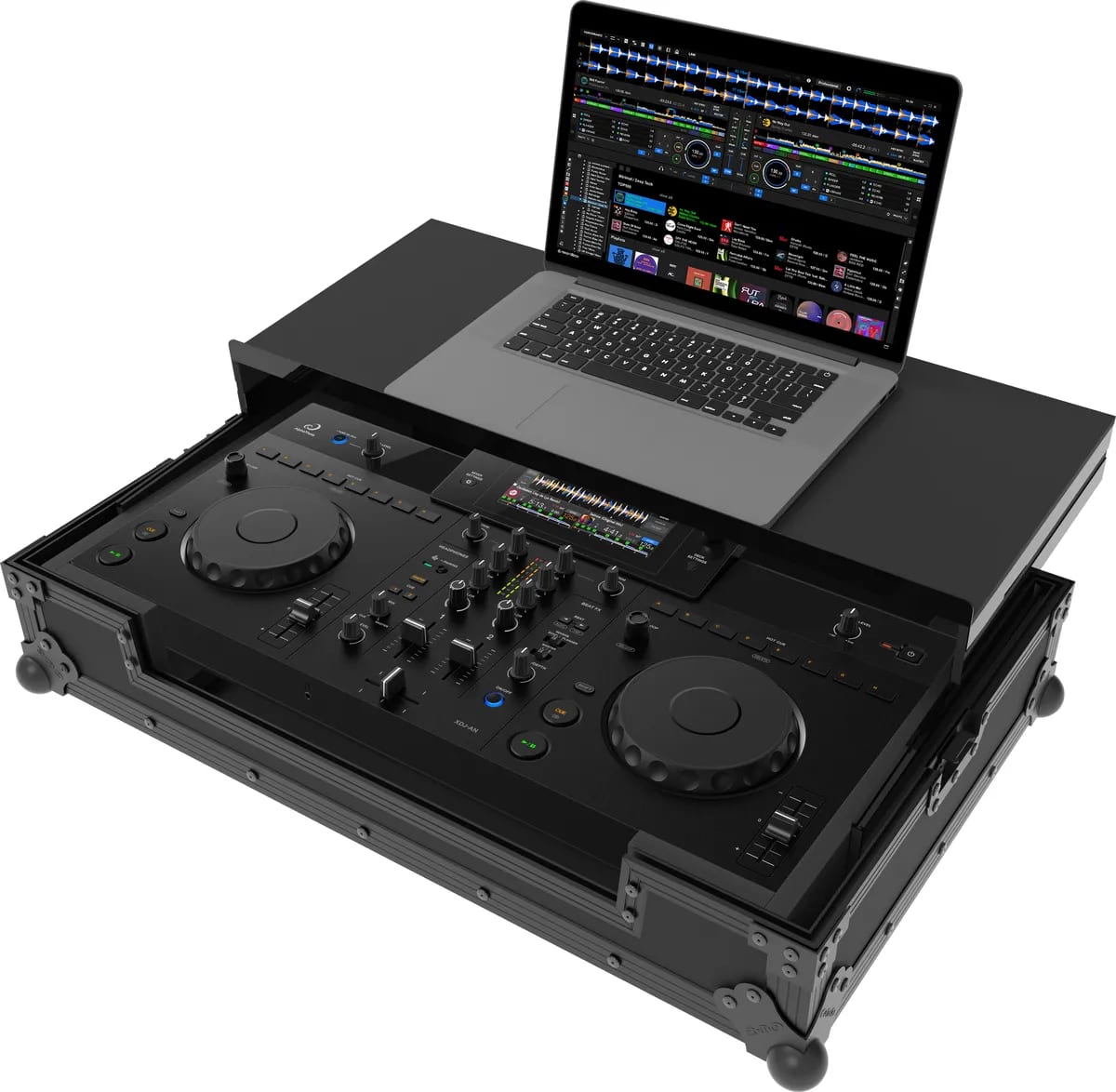 Черен Zomo Flightcase A-XDJ-AN Plus NSE за Pioneer DJ XDJ-AN с рафт за лаптоп