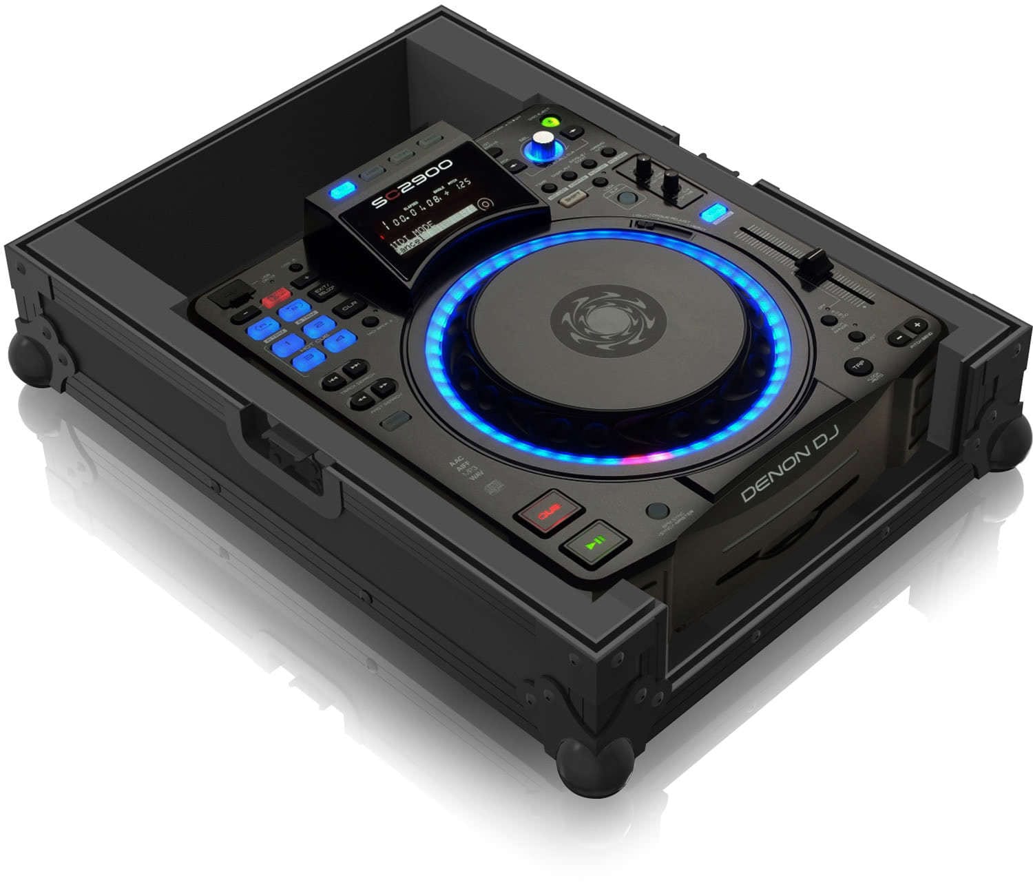 Черен Zomo Flightcase SC-2900 NSE отпред със закопчалки и дръжка