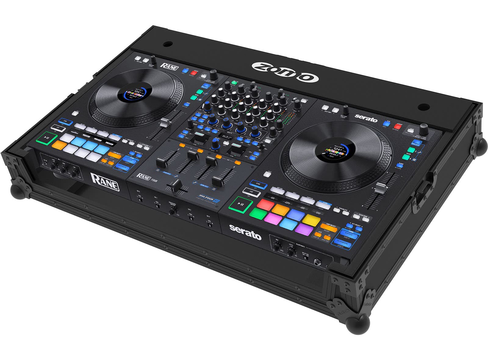 Zomo Flightcase Rane Four в черен NSE дизайн, затворен, изглед отпред