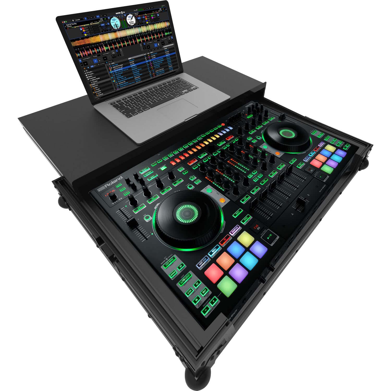 Черен Zomo Flightcase DJ-808 Plus NSE със закопчалки и дръжка за Roland DJ-808