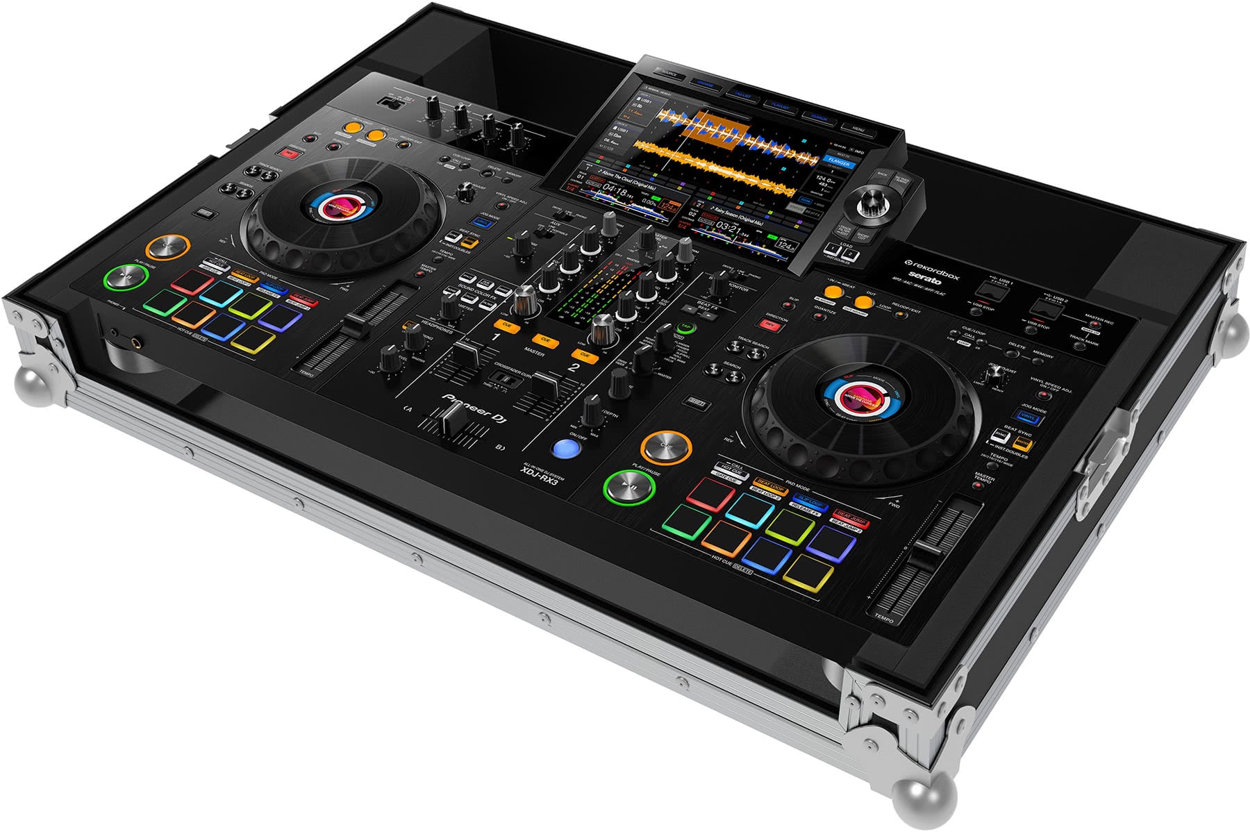 PEP FC-RX3 flightcase за Pioneer XDJ-RX3 със сребристи ъглови протектори и дръжка