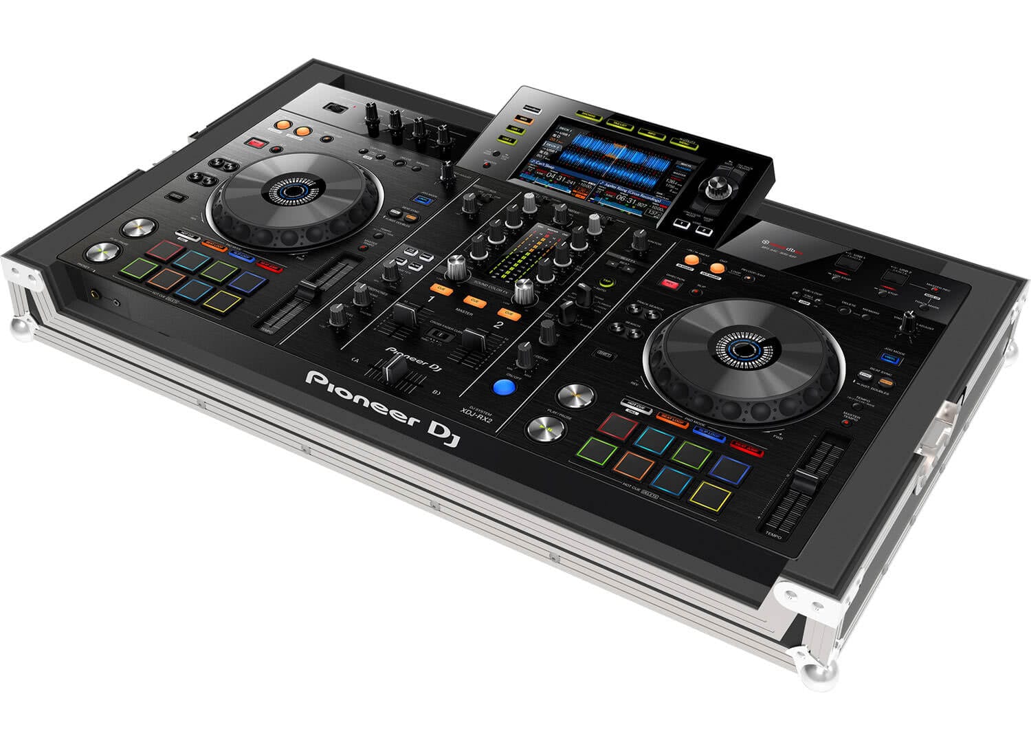 PEP FC-RX2 Flightcase за Pioneer XDJ-RX2 със сребристи ъглови протектори, външен изглед