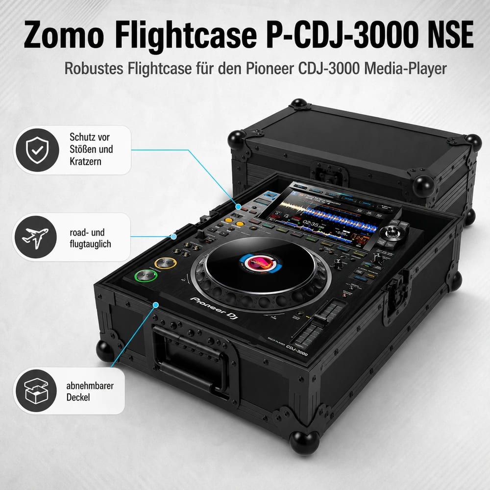 Отворен Zomo P-CDJ-3000 NSE с вътрешния дунапрен