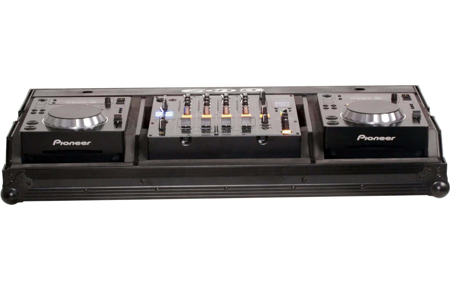 Zomo Flightcase Set 350 NSE със свален капак и подредена DJ техника