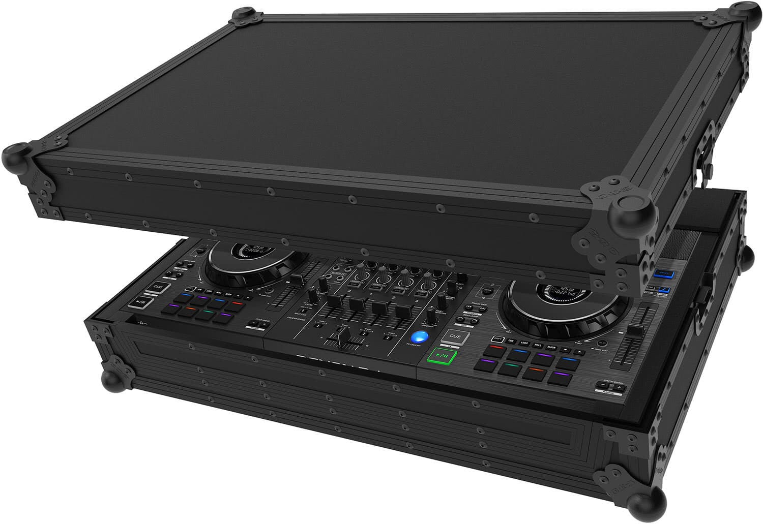 Черният Flightcase D-Live-4 NSE с видими закопчалки тип пеперуда