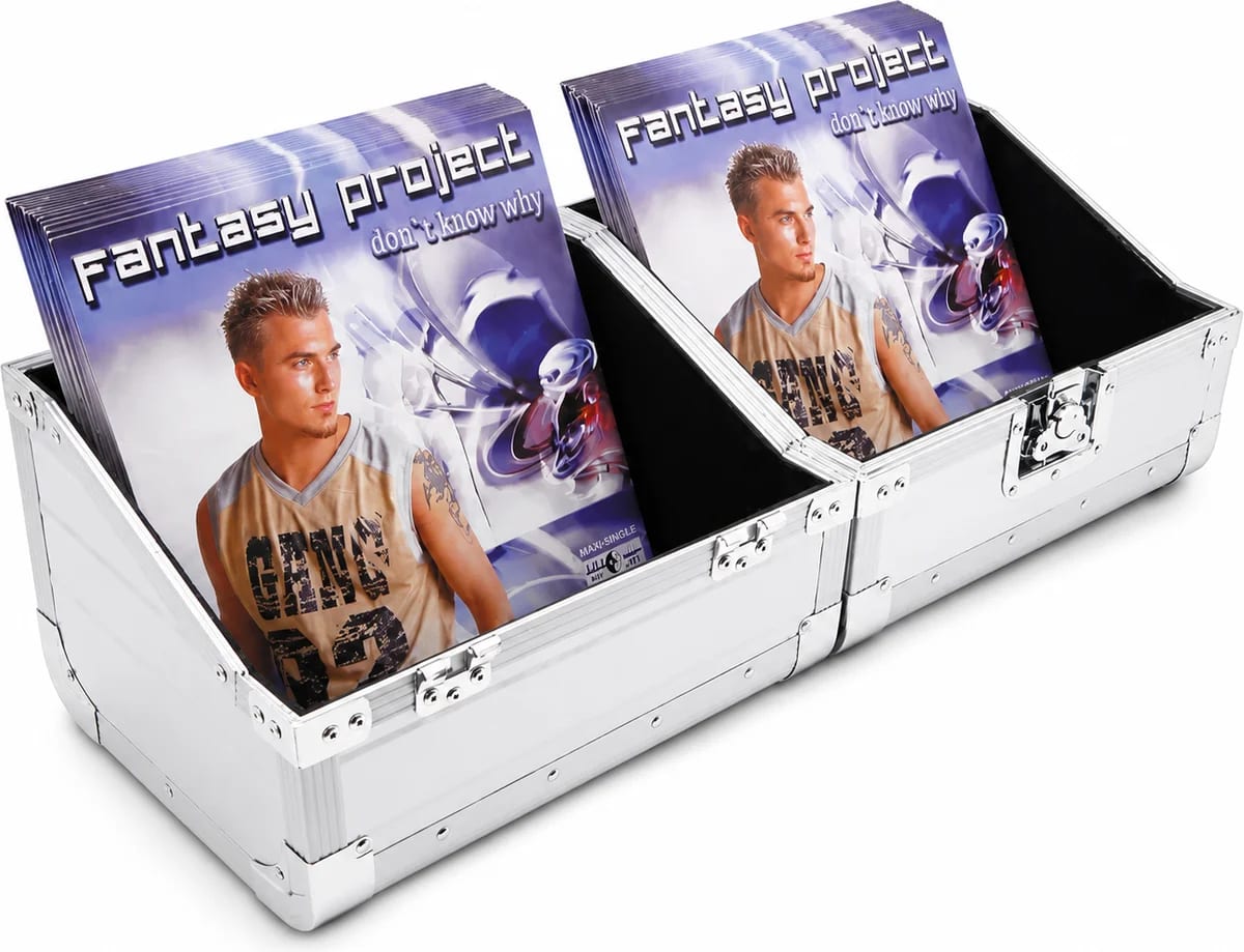 Zomo Recordcase OB-80 XT черен кейс за плочи, страничен изглед