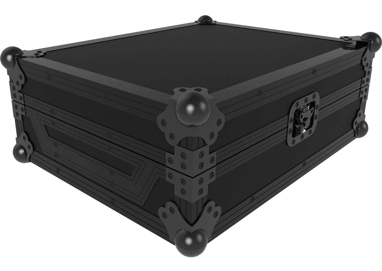 Zomo Flightcase DJM-TOUR1 NSE от страна с ъглови протектори и алуминиеви профили