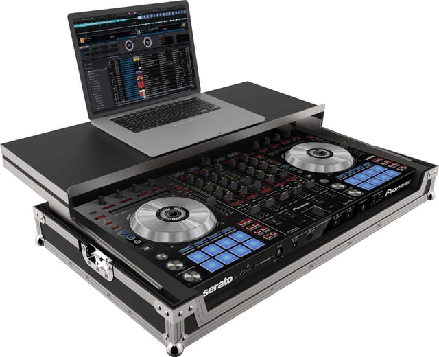 PEP FC-SX flightcase за Pioneer DDJ-SX в черно със сребристи ъгли, общ изглед