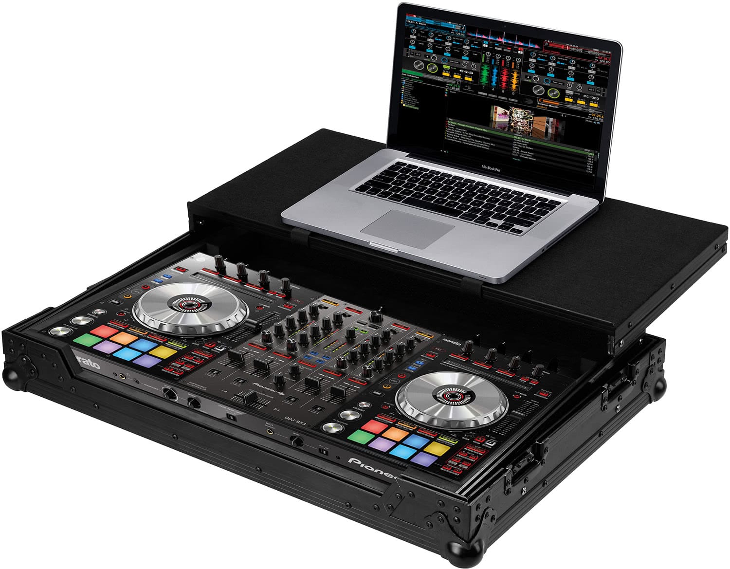Черен Zomo Flightcase P-DDJ-SX3 Plus NSE със затворен капак, изглед отпред