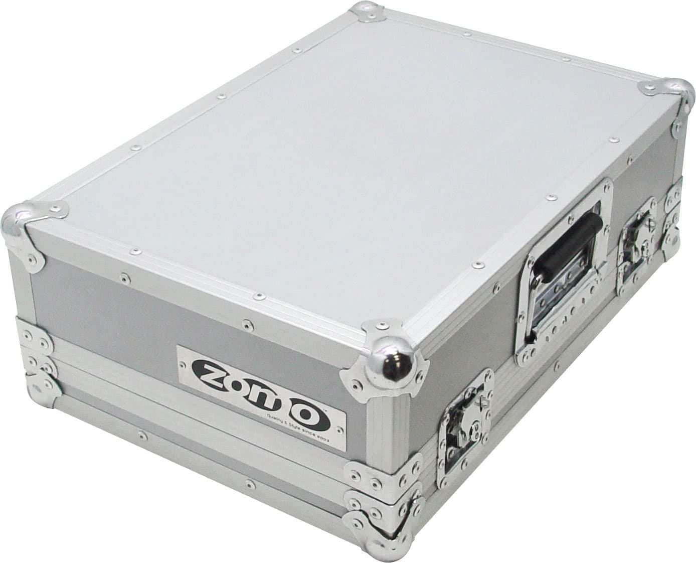 Сребрист Zomo Flightcase PC-200/2 за CD плейъри, изглед отпред