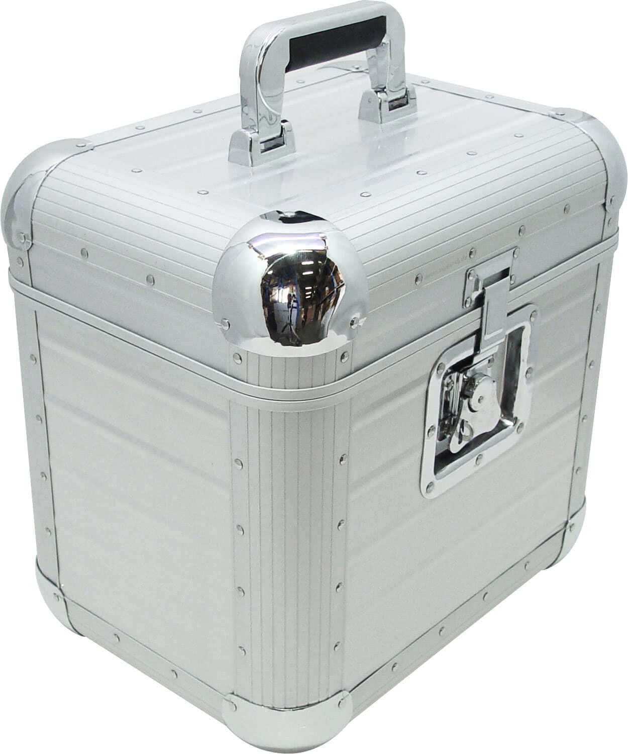 Сребрист кейс за плочи Zomo Recordcase RP-80 XT, общ изглед