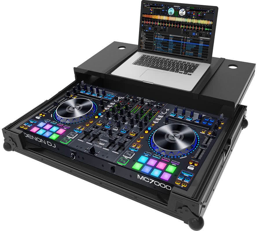 Черен Zomo Flightcase MC-7000 Plus NSE за Denon DJ MC-7000 с дръжка и закопчалки