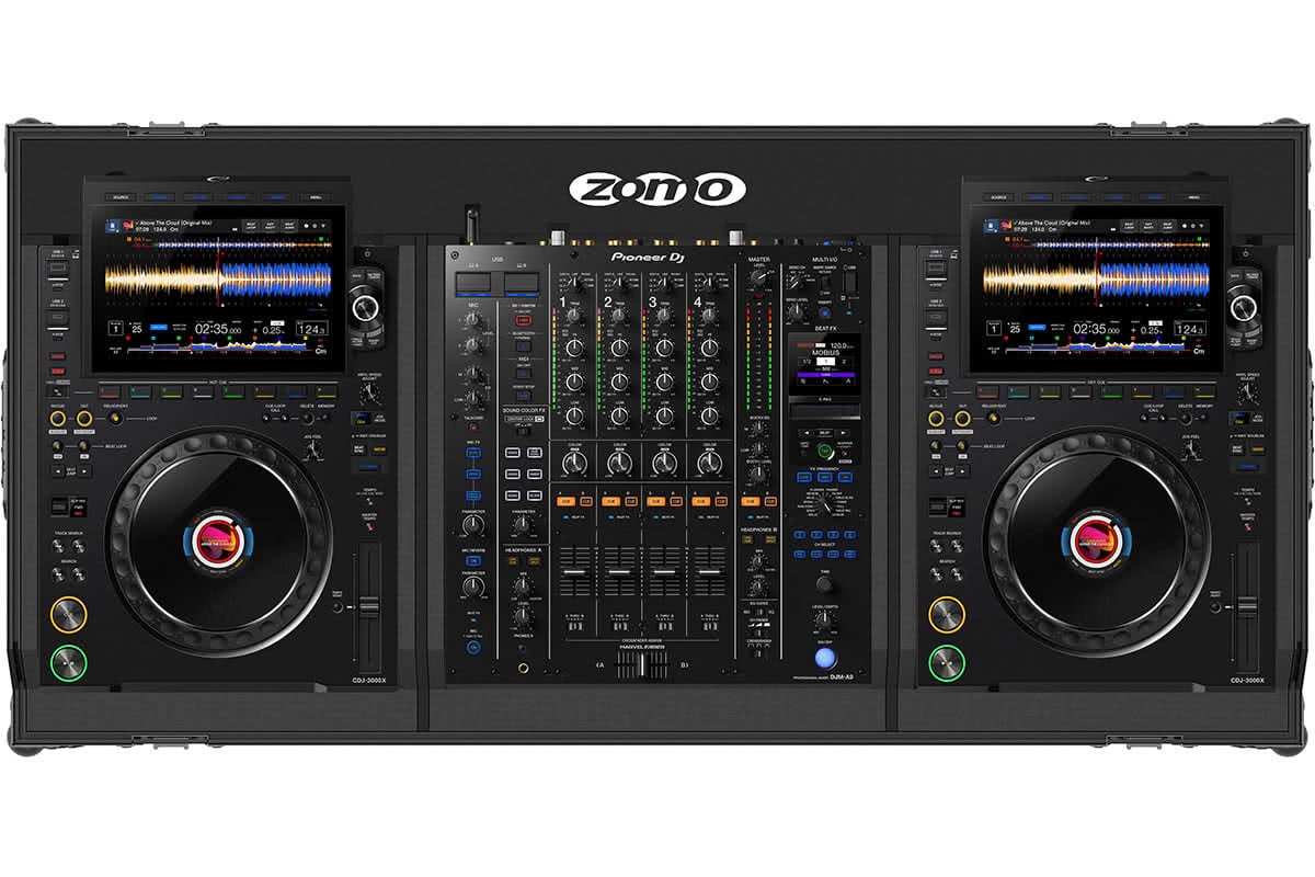 Zomo Flightcase Set-30A9X NSE със свален капак, поглед към отделенията